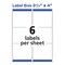 Avery Printable Shipping Labels, 3-1/3" x 4", Matte White, Sure Feed Technology, Inkjet Printer Compatible, 120 Blank Labels (8254)